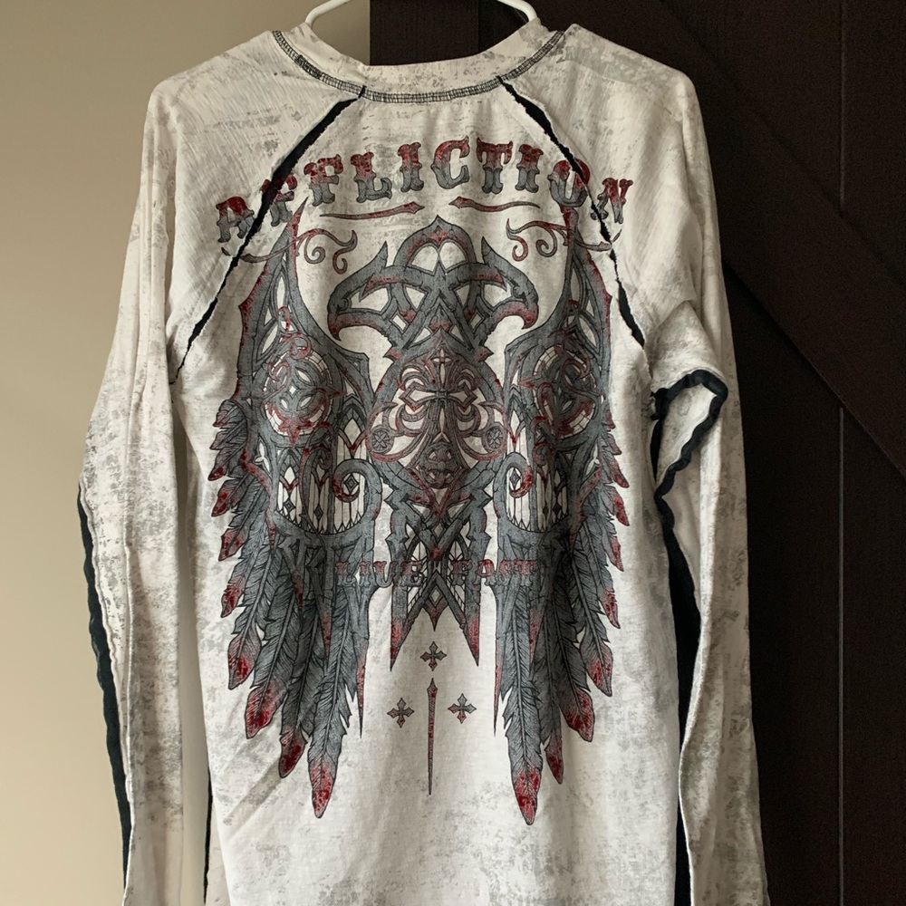SOLD!! Affliction shirt, long sleeve, size large